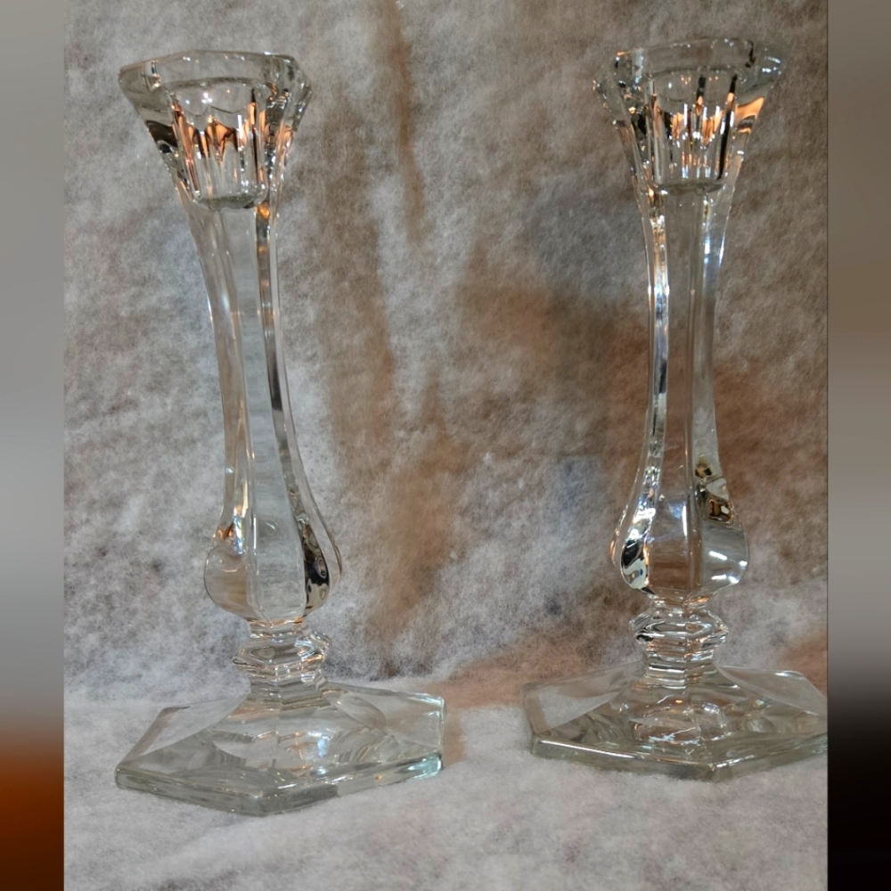 TOSCANY LEAD CRYSTAL CANDLE HOLDER SET